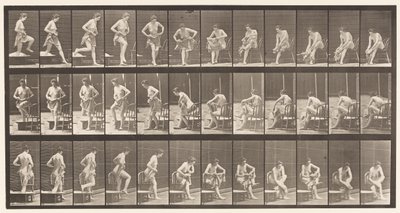 Aus der Badewanne steigen, hinsetzen, Füße abwischen von Eadweard Muybridge