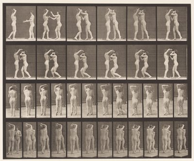 Tafel 445. Zwei Modelle-8 trinken aus Wasserkrug auf Schulter von 1 von Eadweard Muybridge