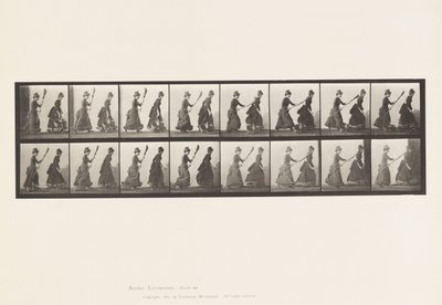 Tafel 464. Zwei Modelle, 16 jagt 4 mit einem Besen, 1885 von Eadweard Muybridge