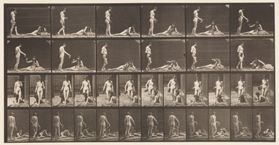 Tafel 485. Zwei Modelle; A, 10 steht und füllt einen Kelch von Eadweard Muybridge