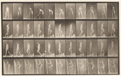 Tafel 486. A, Rasentennis; B, Eine Stufe hinaufsteigen, 1872-1885 von Eadweard Muybridge