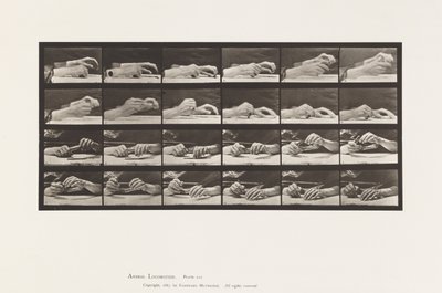 Platte 536. Bewegung der Hand; Hände wechseln Bleistift von Eadweard Muybridge