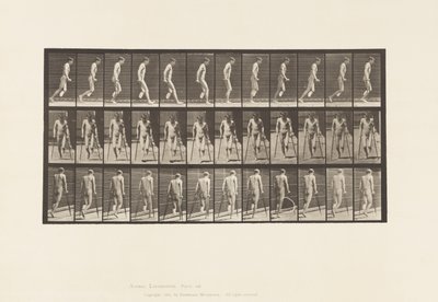 Tafel 537. Einfache Amputation des Beins; Hüpfen mit Krücken von Eadweard Muybridge