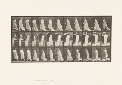Tafel 97. Drehen zum Treppensteigen, mit Krug und Becher in den Händen von Eadweard Muybridge