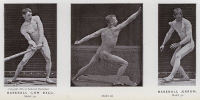 Die menschliche Figur in Bewegung: Baseball, tiefer Ball; Baseball, Fehler von Eadweard Muybridge