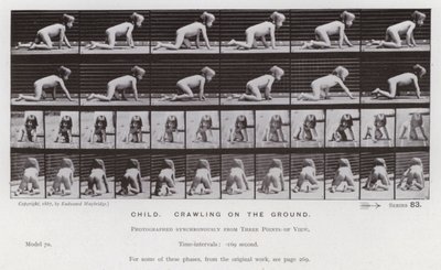 Die menschliche Figur in Bewegung: Kind, das auf dem Boden krabbelt von Eadweard Muybridge