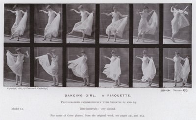 Die menschliche Figur in Bewegung: Tänzerin, eine Pirouette von Eadweard Muybridge