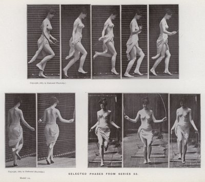 Die menschliche Figur in Bewegung: Ausgewählte Phasen aus Serie 53 von Eadweard Muybridge