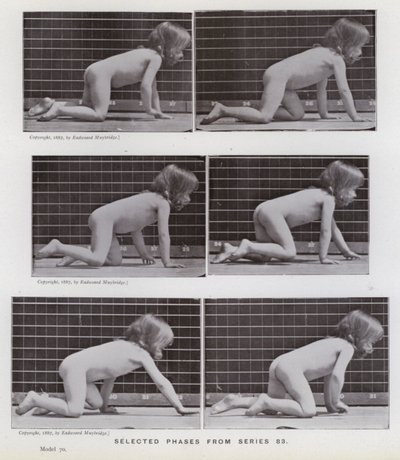 Die menschliche Figur in Bewegung: Ausgewählte Phasen aus Serie 83 von Eadweard Muybridge
