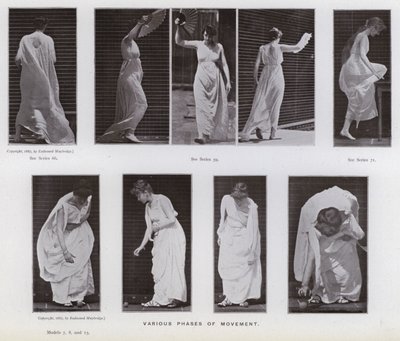 Die menschliche Figur in Bewegung: Verschiedene Bewegungsphasen von Eadweard Muybridge
