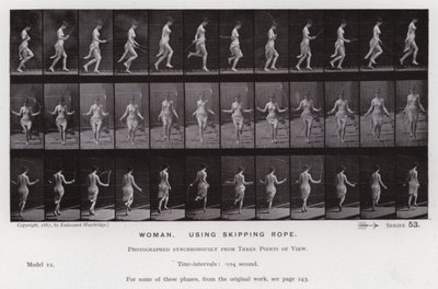 Die menschliche Figur in Bewegung: Frau, Seilspringen von Eadweard Muybridge