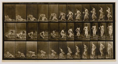 Sitzende Frau auf dem Boden, aus dem Buch Animal Locomotion von Eadweard Muybridge