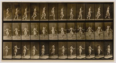 Frau mit Springseil, aus dem Buch Animal Locomotion von Eadweard Muybridge