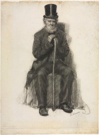 Studie eines alten Mannes (möglicherweise eine Studie für das Porträt von Peter Folger), ca. 1886 von Eastman Johnson