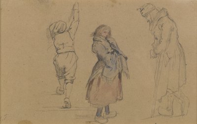 Drei niederländische Figuren, ca. 1852 von Eastman Johnson