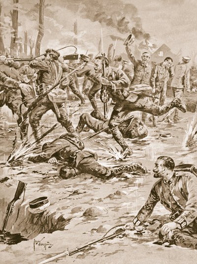 Korporal G. Sanders und seine Gruppe wehren einen deutschen Angriff ab und retten einige Gefangene von Edgar Alfred Holloway