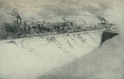 St. Ouen von den Befestigungen von Paris aus gesehen, 1915 von Edgar Chahine