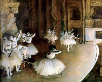 Ballettprobe auf der Bühne, 1874 von Edgar Degas