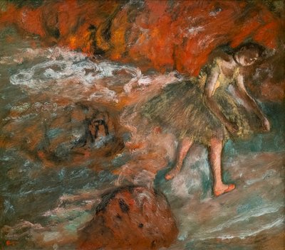Ballettszene. Um 1890. Öl auf Papier, auf Platte laminiert. von Edgar Degas