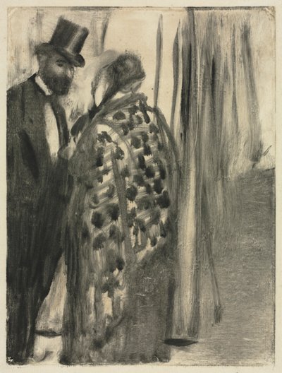 Gespräch: Ludovic Halévy und Madame Cardinal, um 1880-1883 von Edgar Degas