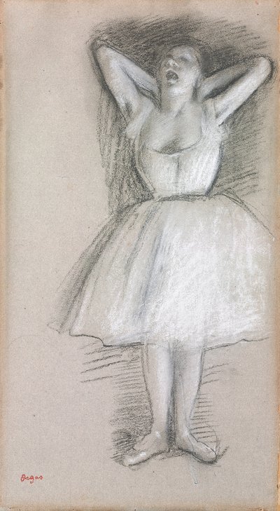Tänzerin, Arme hinter dem Kopf erhoben; Danseuse, les bras levés et ramenés derrière la tête von Edgar Degas