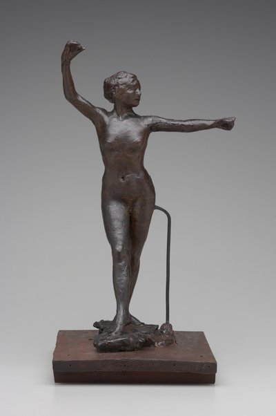 Tänzerin bereit zum Tanz mit dem rechten Fuß nach vorne, 1882-95 von Edgar Degas