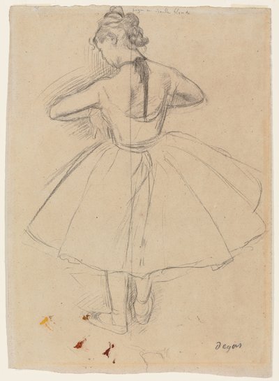 Tänzerin stehend, Rückansicht; Danseuse debout, vue de dos, 1872-1873 von Edgar Degas