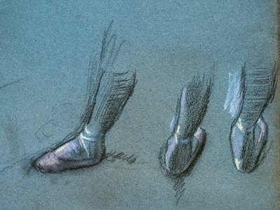Tänzerin von hinten und drei Fußstudien (Detail) von Edgar Degas