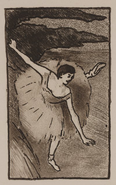 Tänzerin auf der Bühne, die sich verbeugt von Edgar Degas