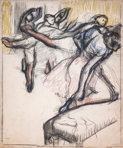 Tänzer üben im Opernfoyer. Um 1890. Pastell und Kohle auf Papier. von Edgar Degas
