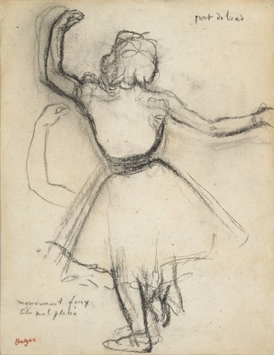 Tänzerin von hinten gesehen: Port de bras, ca. 1875-85 von Edgar Degas