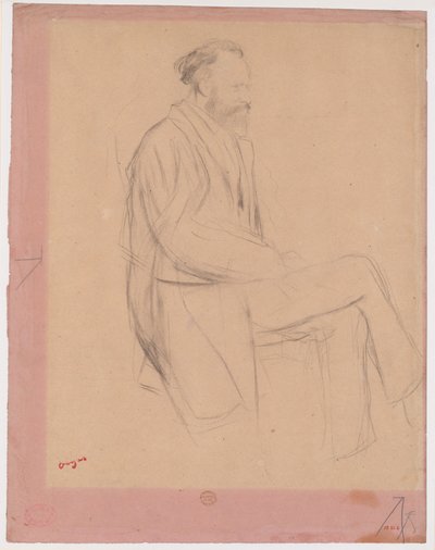 Édouard Manet, sitzend, Profil nach rechts von Edgar Degas
