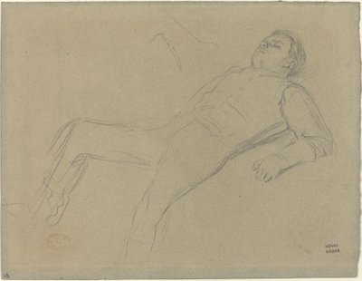 Gefallener Jockey Studie für Szene vom Hindernisrennen: Der gefallene Jockey, ca. 1866 von Edgar Degas