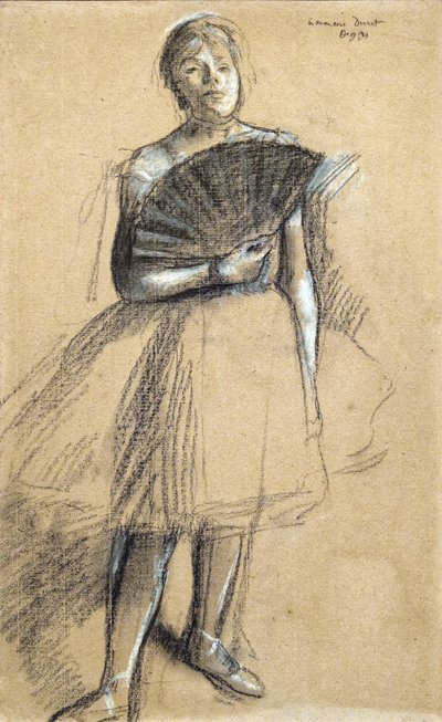 Fächertänzerin (circa 1876). Edgar Degas (1834-1917). Pastell und Kohle auf Papierstab. Musée des Beaux-Arts de la Ville de Paris, Petit Palais. von Edgar Degas