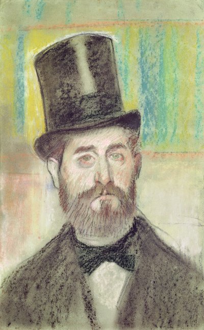 Mann mit einem Opernhut von Edgar Degas