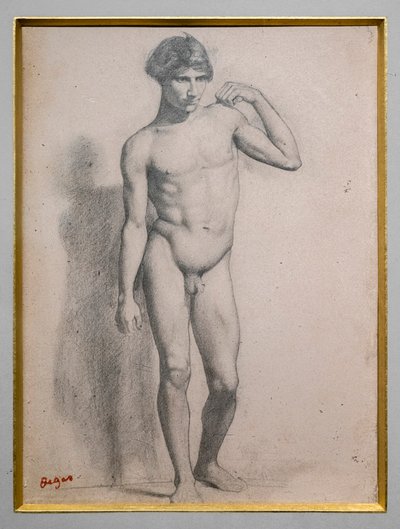Stehender Mann (ca. 1856-1858, Graphit auf Papier) von Edgar Degas