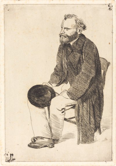 Manet sitzt, nach links gewandt von Edgar Degas