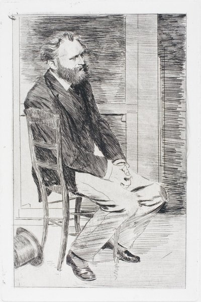 Manet sitzt, nach rechts gewandt von Edgar Degas