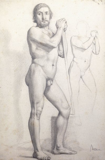 Stehender nackter Mann, ca. 1856 von Edgar Degas