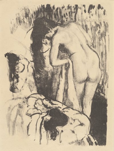 Nackte Frau stehend, sich trocknend (Femme nue debout, à sa toilette), ca. 1890 von Edgar Degas