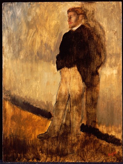 Porträt eines Mannes, der mit den Händen in den Taschen steht von Edgar Degas