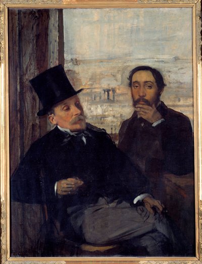 Selbstporträt mit dem Maler Evariste de Valernes (1816-1896). Edgar Degas stellte sich selbst rechts dar. Gemälde von Edgar Degas (1834-1917) 1865 Paris, Musée d