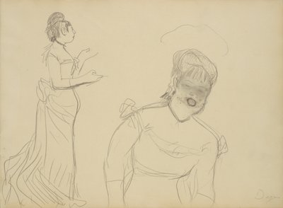 Skizzen eines Café-Sängers von Edgar Degas