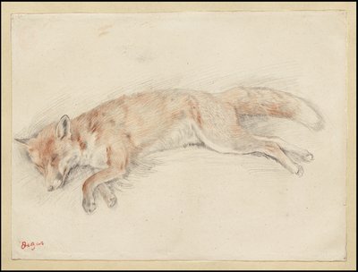 Studie für "Toter Fuchs im Wald" von Edgar Degas