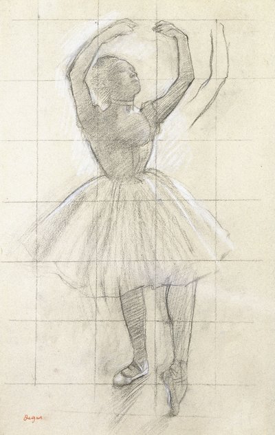 Studie für eine Tänzerin, die posiert, nach einem Foto, um 1874 von Edgar Degas