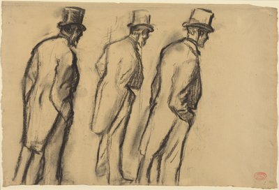 Drei Studien von Ludovic Halévy im Stehen von Edgar Degas