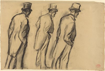 Drei Studien von Ludovic Halévy im Stehen von Edgar Degas