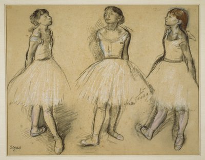 Drei Studien einer Tänzerin in vierter Position von Edgar Degas