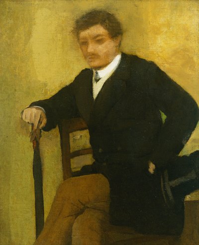Junger Mann mit Jacke und Regenschirm, ca. 1864-1868 von Edgar Degas
