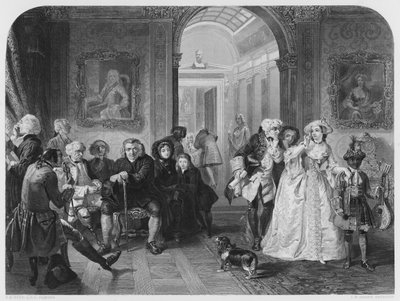 Dr. Johnson im Vorzimmer von Lord Chesterfield, nach dem Bild in der Vernon Gallery von Edgar Melville after Ward